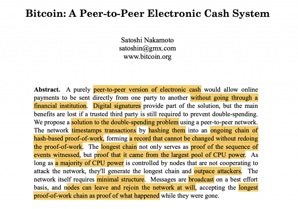 bitcoin research paper abstract